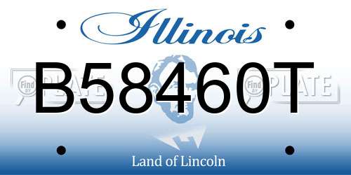B58460T Illinois License Plate