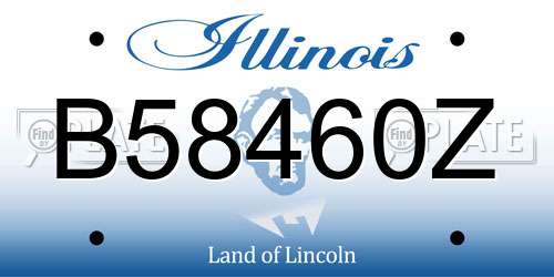 B58460Z Illinois License Plate