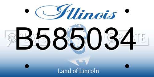 B585034 Illinois License Plate