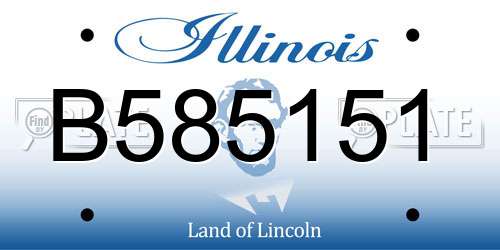B585151 Illinois License Plate