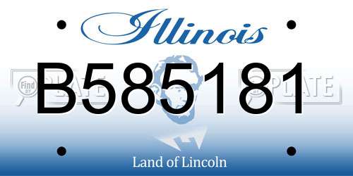 B585181 Illinois License Plate