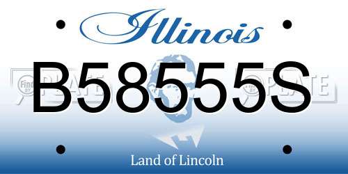 B58555S Illinois License Plate