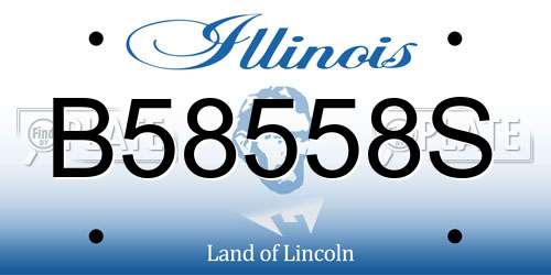 B58558S Illinois License Plate