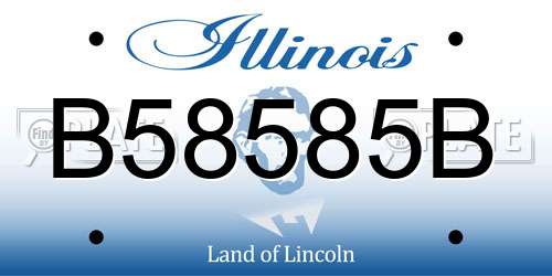 B58585B Illinois License Plate