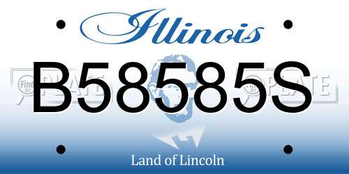 B58585S Illinois License Plate