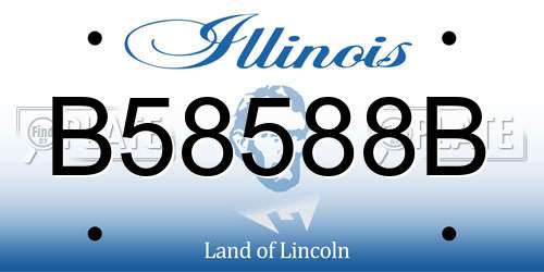 B58588B Illinois License Plate