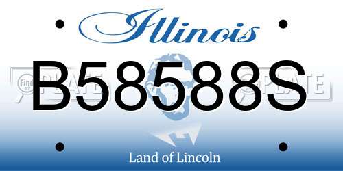 B58588S Illinois License Plate