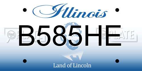 B585HE Illinois License Plate