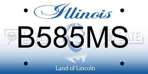 B585MS Illinois License Plate