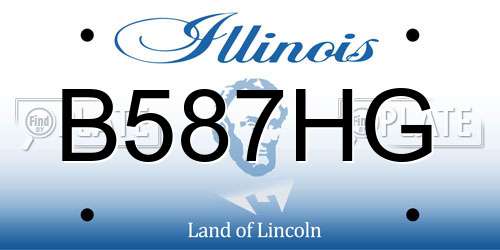B587HG Illinois License Plate