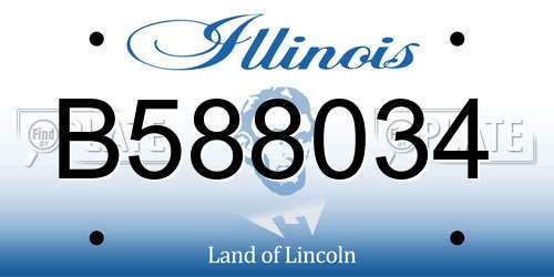 B588034 Illinois License Plate