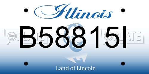 B58815I Illinois License Plate