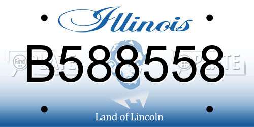 B588558 Illinois License Plate