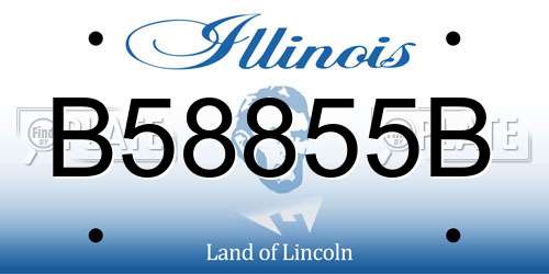 B58855B Illinois License Plate