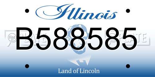 B588585 Illinois License Plate
