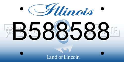 B588588 Illinois License Plate
