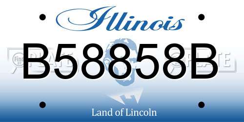 B58858B Illinois License Plate