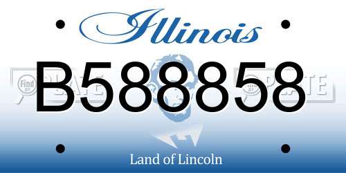 B588858 Illinois License Plate