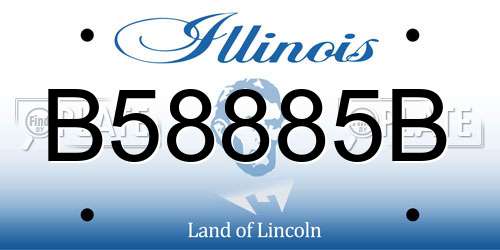 B58885B Illinois License Plate