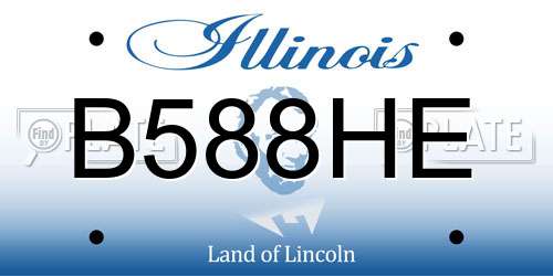 B588HE Illinois License Plate