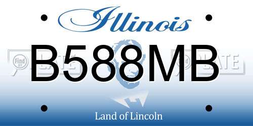 B588MB Illinois License Plate