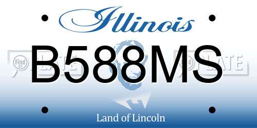 B588MS Illinois License Plate