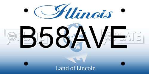 B58AVE Illinois License Plate