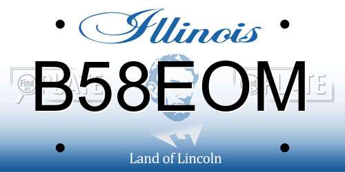 B58EOM Illinois License Plate