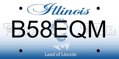 B58EQM Illinois License Plate