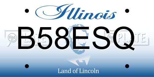 B58ESQ Illinois License Plate