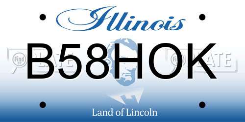 B58HOK Illinois License Plate