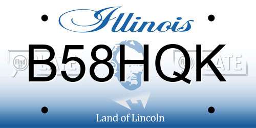 B58HQK Illinois License Plate
