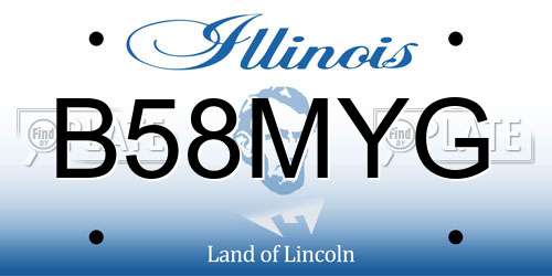 B58MYG Illinois License Plate