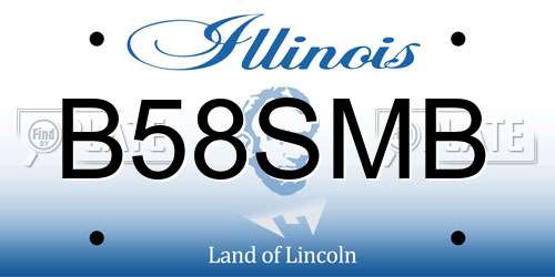 B58SMB Illinois License Plate