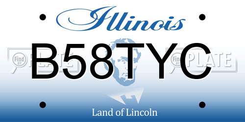 B58TYC Illinois License Plate