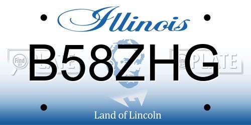 B58ZHG Illinois License Plate