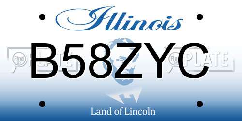 B58ZYC Illinois License Plate