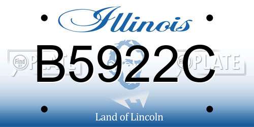 B5922C Illinois License Plate