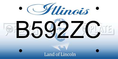 B592ZC Illinois License Plate