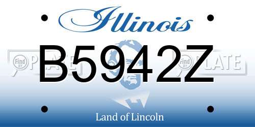 B5942Z Illinois License Plate
