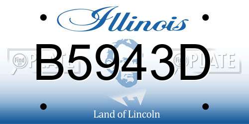 B5943D Illinois License Plate
