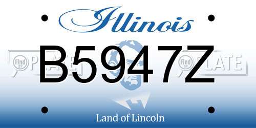 B5947Z Illinois License Plate