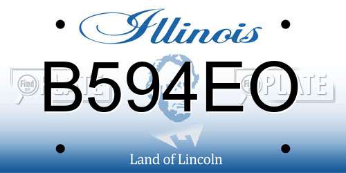 B594EO Illinois License Plate