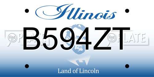 B594ZT Illinois License Plate