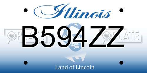 B594ZZ Illinois License Plate