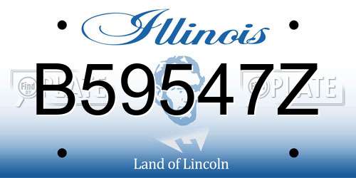 B59547Z Illinois License Plate