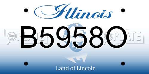 B5958O Illinois License Plate
