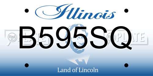 B595SQ Illinois License Plate