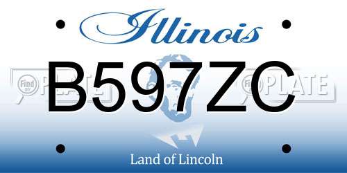 B597ZC Illinois License Plate