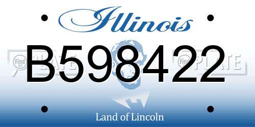 B598422 Illinois License Plate